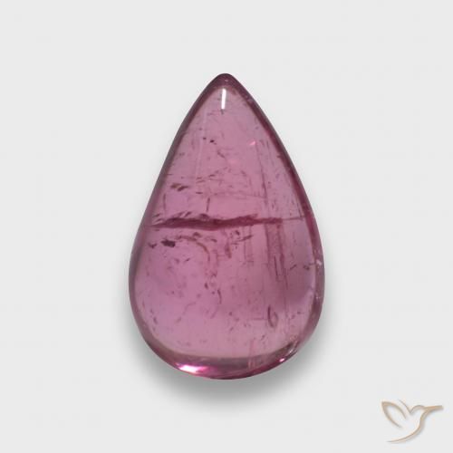 2.27ct Natural Magenta-rosa escuro Turmalina Rubelita, Formato de pêra, Transparente