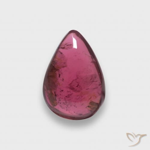 Turmalina Rubelita Vermelho roxo Natural 2.06ct, Formato de pêra, Translúcido