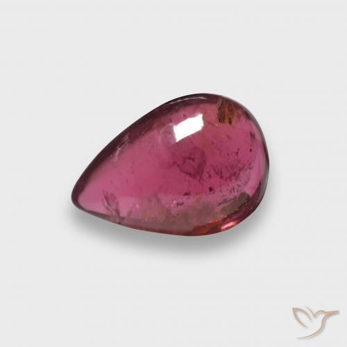 Turmalina Rubelita Vermelho roxo Natural 2.06ct, Formato de pêra, Translúcido