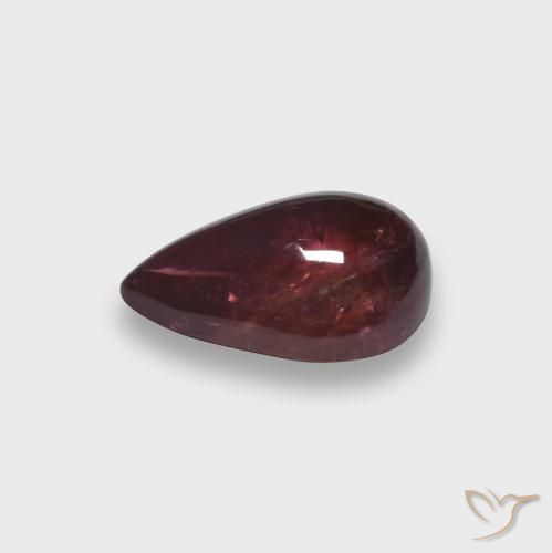 Turmalina Rubelita Vermelho roxo Natural 2.06ct, Formato de pêra, Translúcido