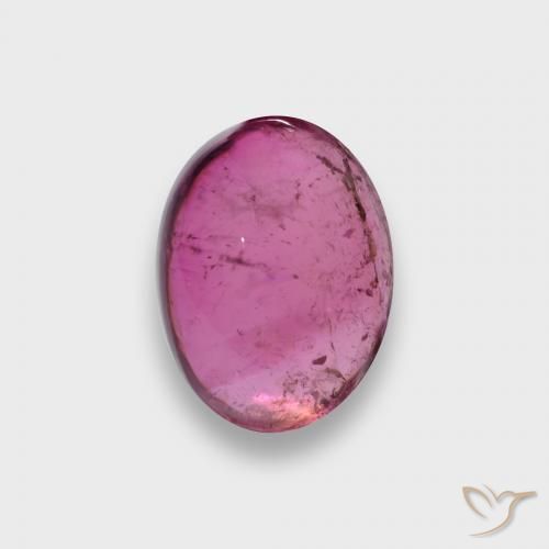 Turmalina rubelita vermelho natural 1,76ct, corte oval, translúcido