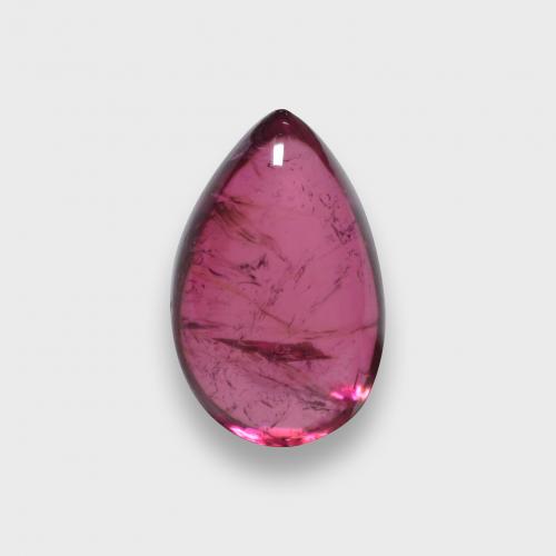 Turmalina rubelita vermelho natural 1,41ct, formato de pêra, translúcido
