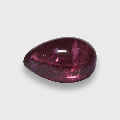 Turmalina rubelita vermelho natural 1,41ct, formato de pêra, translúcido