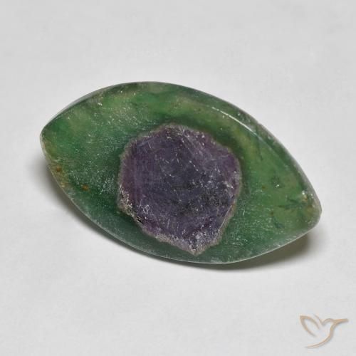 Ruby em Fuchsite Multicolorido Natural 7.43ct, Marquesa, Translúcido