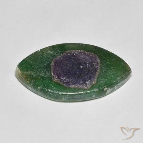 Ruby em Fuchsite Multicolorido Natural 7.43ct, Marquesa, Translúcido