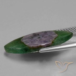 Ruby em Fuchsite Multicolorido Natural 7.45ct, Marquesa, Translúcido