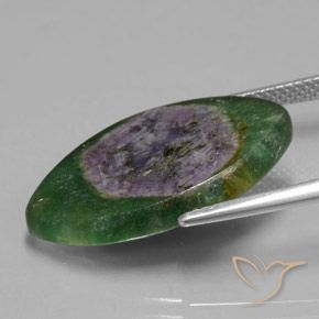 Ruby em Fuchsite Multicolorido Natural 13.22ct, Marquesa, Translúcido