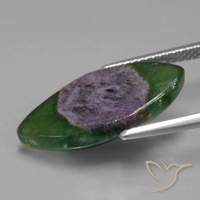 Ruby em Fuchsite Multicolorido Natural 6.51ct, Marquesa, Translúcido