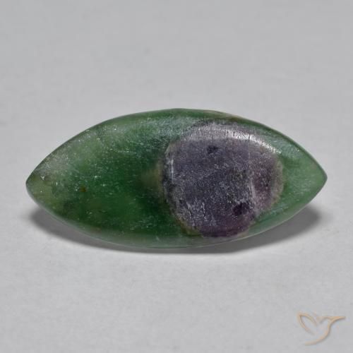Ruby em Fuchsite Multicolorido Natural 3.75ct, Marquesa, Translúcido