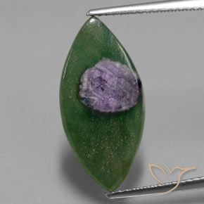 5.26ct Natural Multicolorido Ruby em Fuchsite, Marquesa, Translúcido