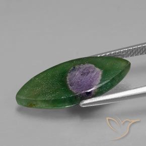 Ruby em Fuchsite Multicolorido Natural 5.26ct, Marquesa, Translúcido