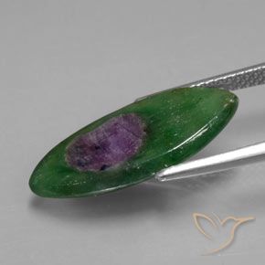 Ruby em Fuchsite Multicolorido Natural 5.33ct, Marquesa, Translúcido