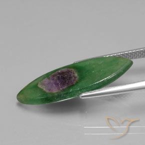Ruby em Fuchsite Multicolorido Natural 5.57ct, Marquesa, Translúcido