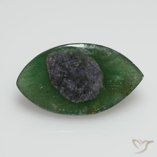 Ruby em Fuchsite Multicolorido Natural 7.95ct, Marquesa, Translúcido