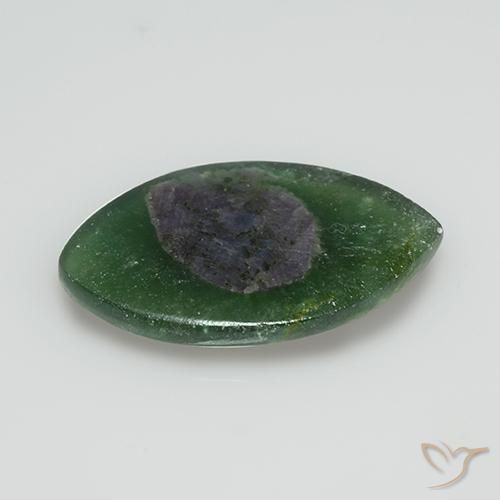 Ruby em Fuchsite Multicolorido Natural 7.95ct, Marquesa, Translúcido