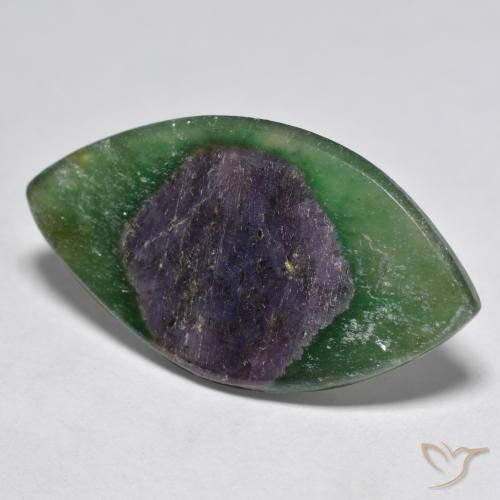 Ruby em Fuchsite Multicolorido Natural 12.02ct, Marquesa, Translúcido