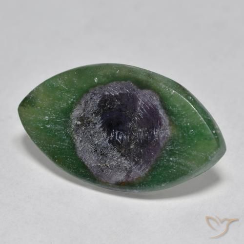 Ruby em Fuchsite Multicolorido Natural 8.48ct, Marquesa, Translúcido
