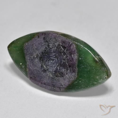 Ruby em Fuchsite Multicolorido Natural 7.88ct, Marquesa, Translúcido
