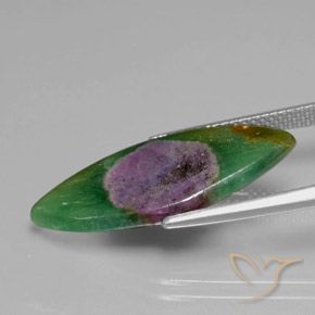 Ruby em Fuchsite Multicolorido Natural 7.82ct, Marquesa, Translúcido