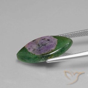 Ruby em Fuchsite Multicolorido Natural 6.69ct, Marquesa, Translúcido