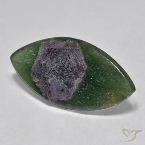 Ruby em Fuchsite Multicolorido Natural 6.63ct, Marquesa, Translúcido