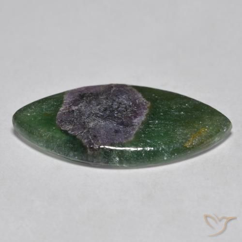 Ruby em Fuchsite Multicolorido Natural 6.63ct, Marquesa, Translúcido