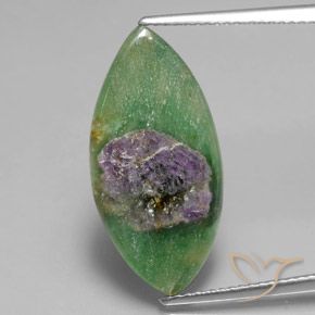 5.75ct Natural Multicolorido Ruby em Fuchsite, Marquesa, Translúcido