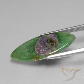 Ruby em Fuchsite Multicolorido Natural 5.75ct, Marquesa, Translúcido