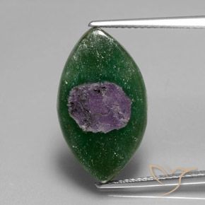 10.32ct Natural Multicolorido Ruby em Fuchsite, Marquesa, Translúcido