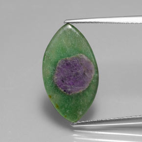 Ruby em Fuchsite Bicolor Natural 4.10ct, Marquesa, Transparente