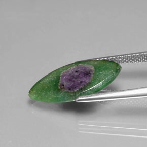 Ruby em Fuchsite Bicolor Natural 4.10ct, Marquesa, Transparente