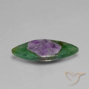 Ruby em Fuchsite Multicolorido Natural 6.28ct, Marquesa, Translúcido