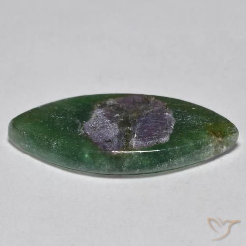 Ruby em Fuchsite Multicolorido Natural 8.39ct, Marquesa, Translúcido
