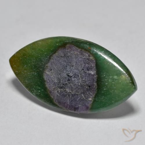 Ruby em Fuchsite Multicolorido Natural 7.95ct, Marquesa, Translúcido