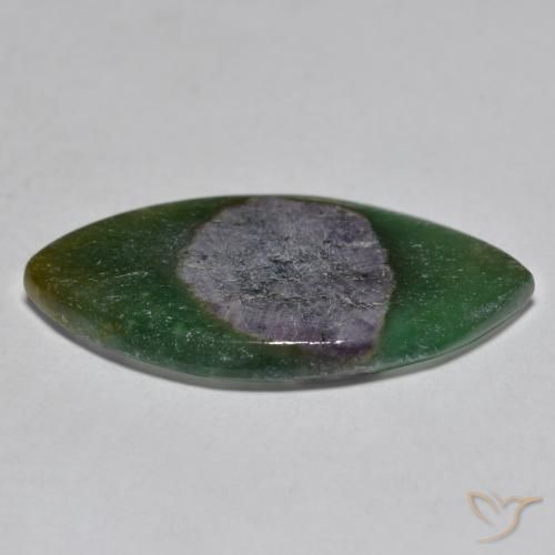 Ruby em Fuchsite Multicolorido Natural 7.95ct, Marquesa, Translúcido
