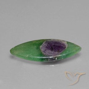 Ruby em Fuchsite Multicolorido Natural 4.33ct, Marquesa, Translúcido