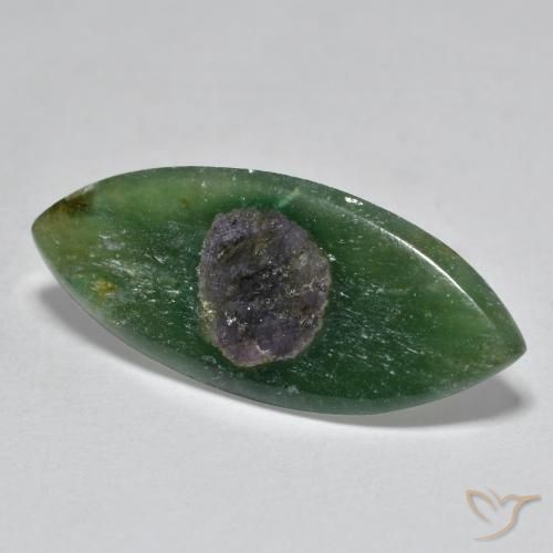 Ruby em Fuchsite Multicolorido Natural 5.84ct, Marquesa, Translúcido