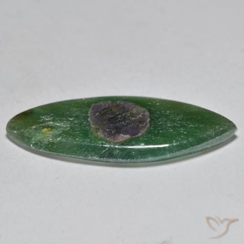 Ruby em Fuchsite Multicolorido Natural 5.84ct, Marquesa, Translúcido