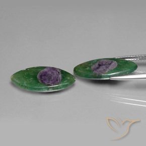 Pedras preciosas de Ruby em Fuchsite Multicolorido natural de 9.77 ct, Marquesa, Translúcido