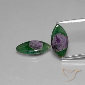 5.76ctw Natural Multicolorido Ruby em Fuchsite, Marquesa, Translúcido