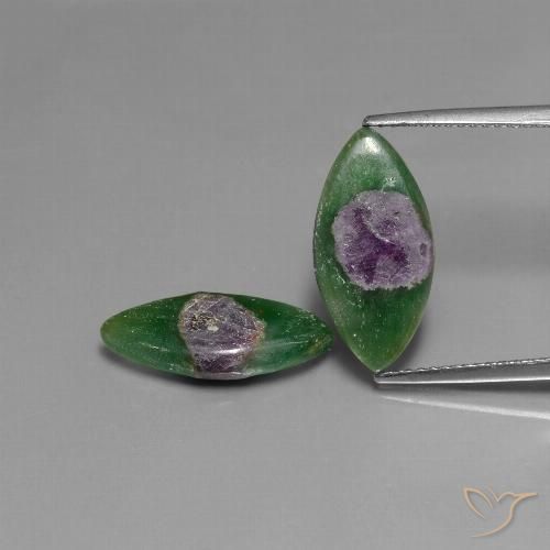 7.34ctw Natural Multicolorido Ruby em Fuchsite, Marquesa, Translúcido
