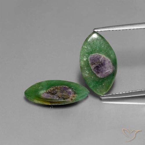 6.30ctw Natural Multicolorido Ruby em Fuchsite, Marquesa, Translúcido