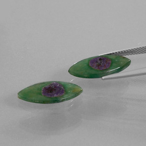 Pedras preciosas de rubi em fuchsita bicolor natural de  ct, marquise, translúcido