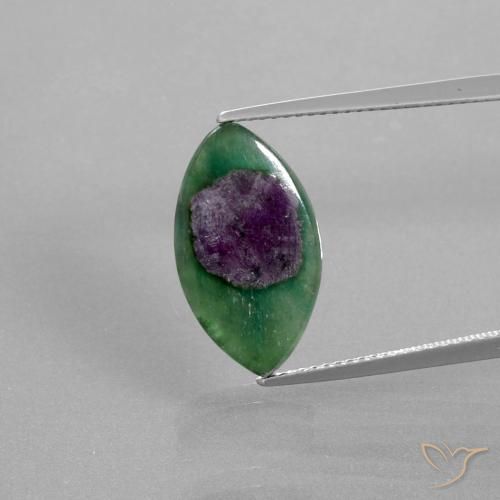 5.03ct Natural Multicolorido Ruby em Fuchsite, Marquesa, Translúcido