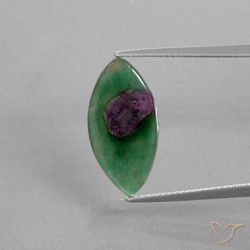 4.95ct Natural Multicolorido Ruby em Fuchsite, Marquesa, Translúcido