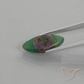 Ruby em Fuchsite Multicolorido Natural 4.16ct, Marquesa, Translúcido