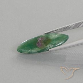 Ruby em Fuchsite Multicolorido Natural 3.31ct, Marquesa, Translúcido