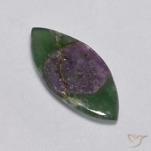 Ruby em Fuchsite Multicolorido Natural 4.54ct, Marquesa, Translúcido