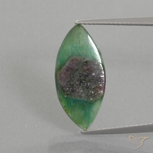 4.95ct Natural Multicolorido Ruby em Fuchsite, Marquesa, Translúcido