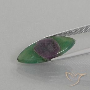 Ruby em Fuchsite Multicolorido Natural 4.95ct, Marquesa, Translúcido